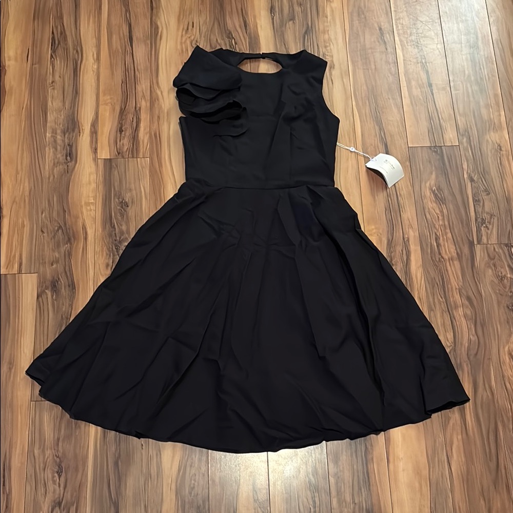 Black Asymmetrical Cut Out Halter Dress